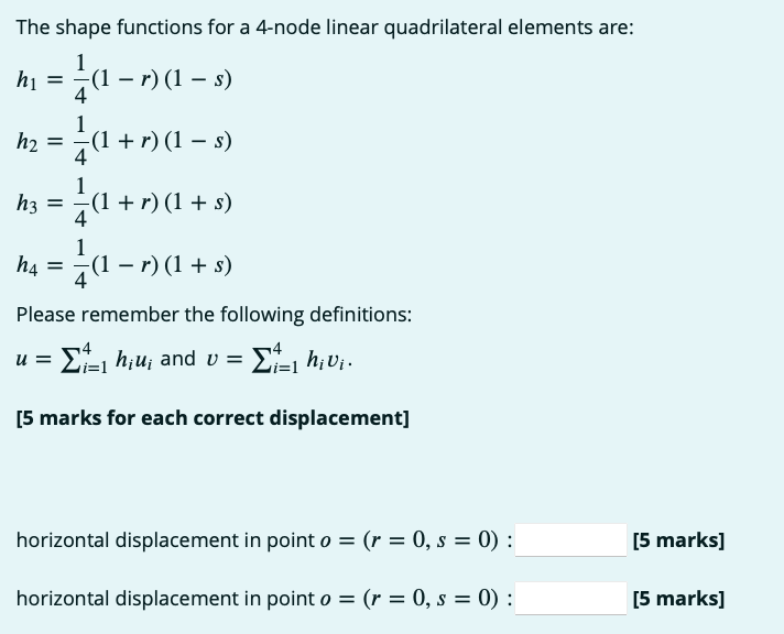 Solved Figure Q4 shows the master element for a 4-node | Chegg.com