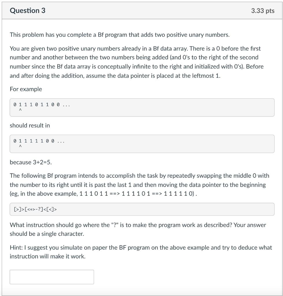 Solved Question 3 3.33 Pts This Problem Has You Complete A | Chegg.com