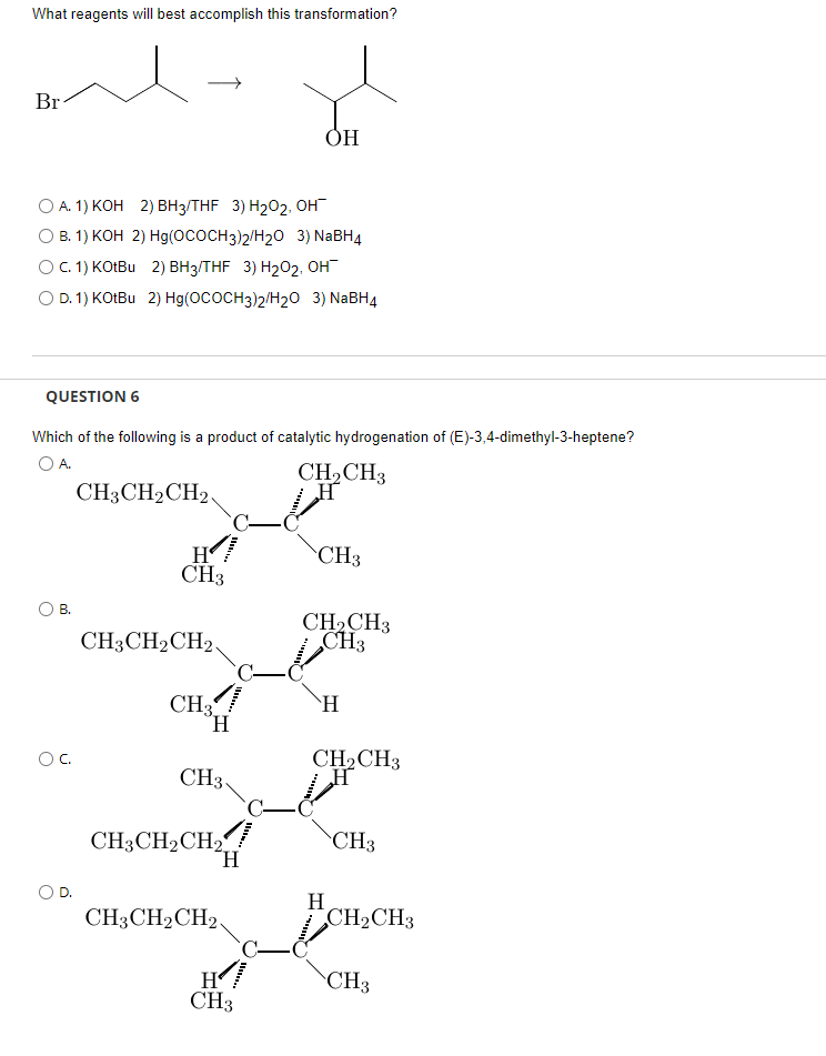 Solved What reagents will best accomplish this | Chegg.com