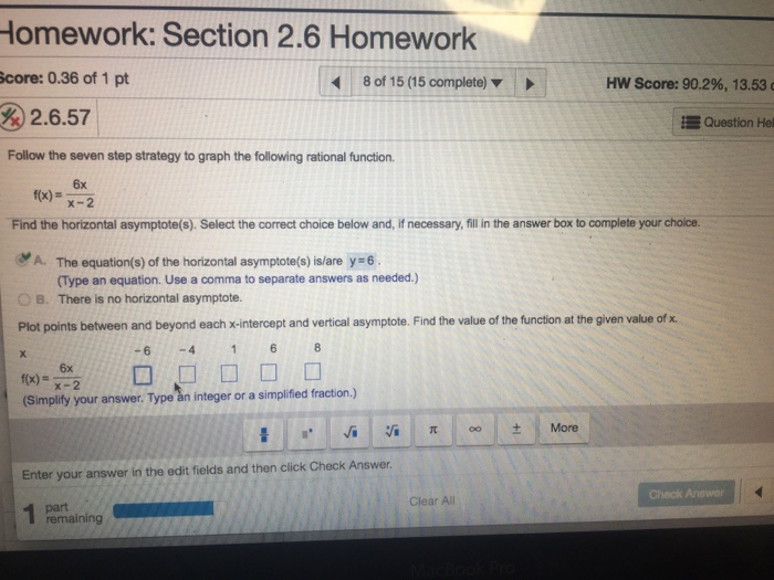 Solved Homework: Section 2.6 Homework core: 0.36 of 1 pt | Chegg.com