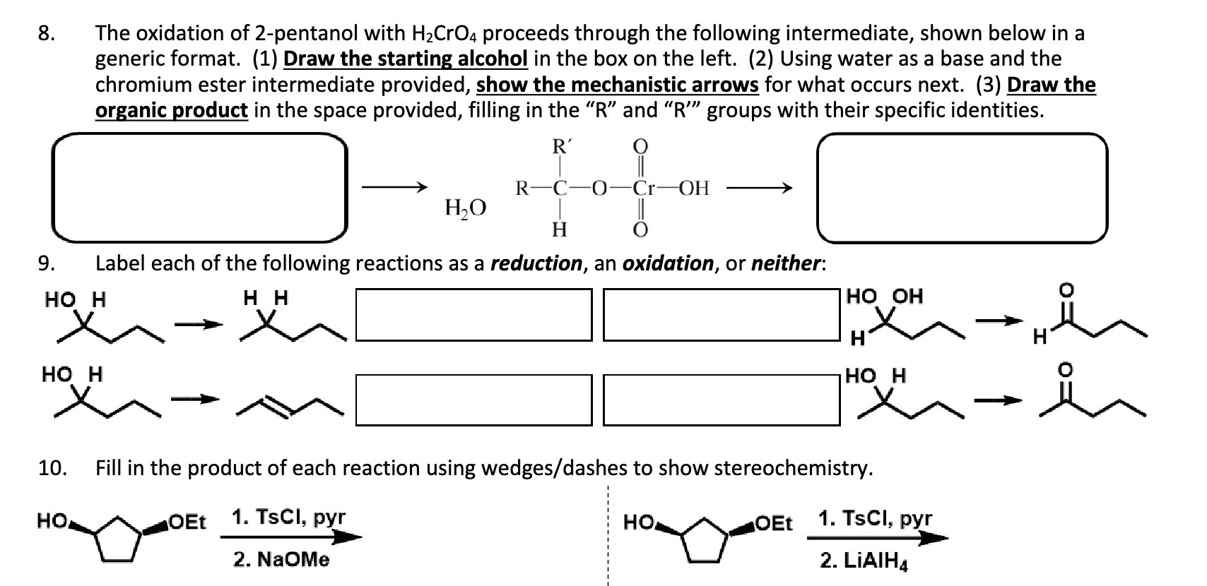 Solved The oxidation of 2-pentanol with H2CrO4 ﻿proceeds | Chegg.com