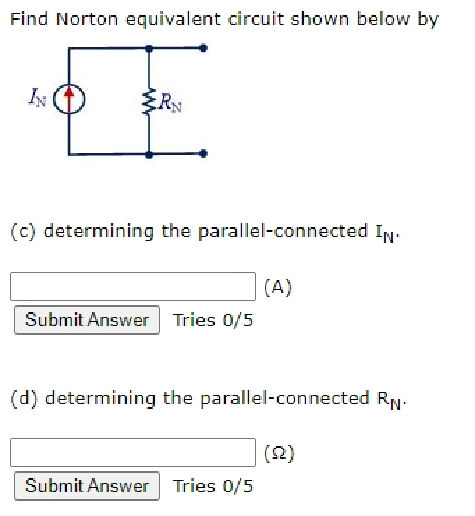 Solved Find Norton Equivalent Circuit Shown Below By IN ERN | Chegg.com