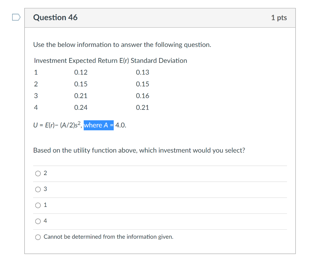 Solved Use the below information to answer the following | Chegg.com