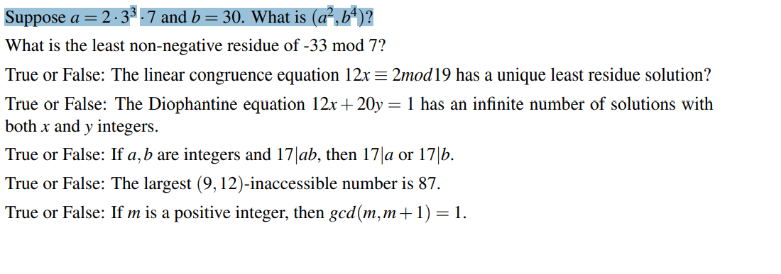 Solved = Suppose A = 2:33. 7 And B = 30. What Is (a?, B4)? | Chegg.com