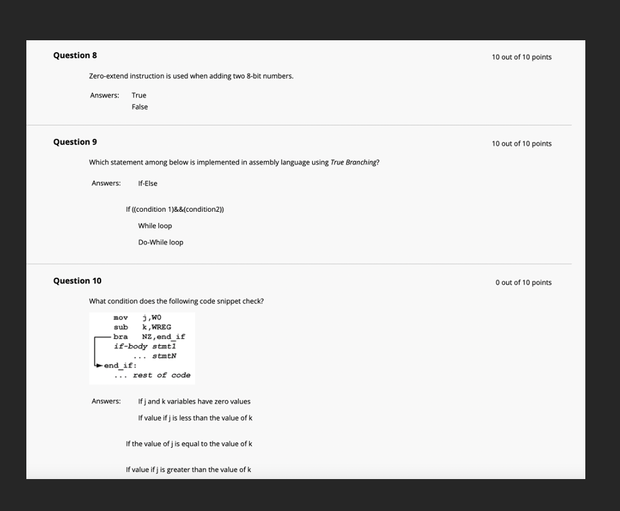 Solved Question 1 10 out of 10 points Assume the contents of | Chegg.com