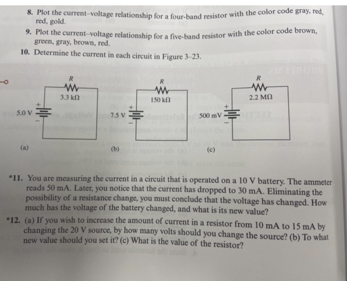 Solved 8. Plot the current-voltage relationship for a | Chegg.com