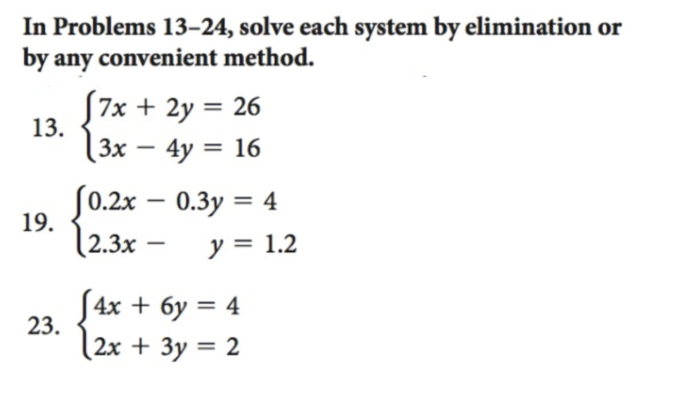 algebra 2 assignment solve each system by elimination