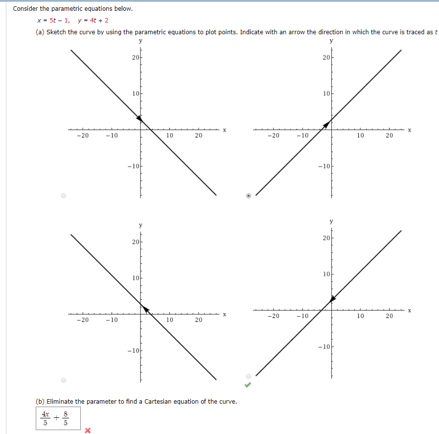 Solved Consider The Parametric Equations Below X T Chegg Com