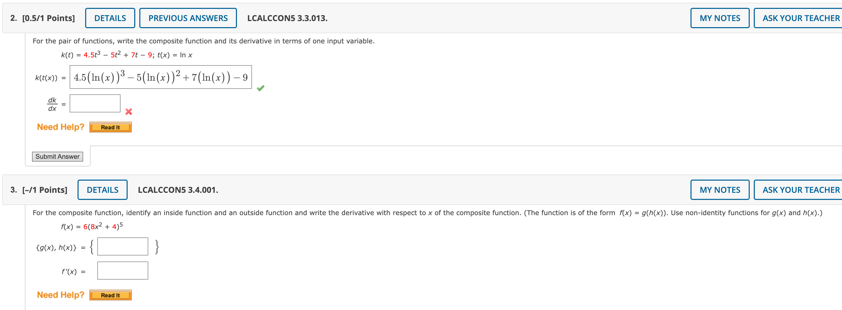 Solved For the pair of functions, write the composite | Chegg.com