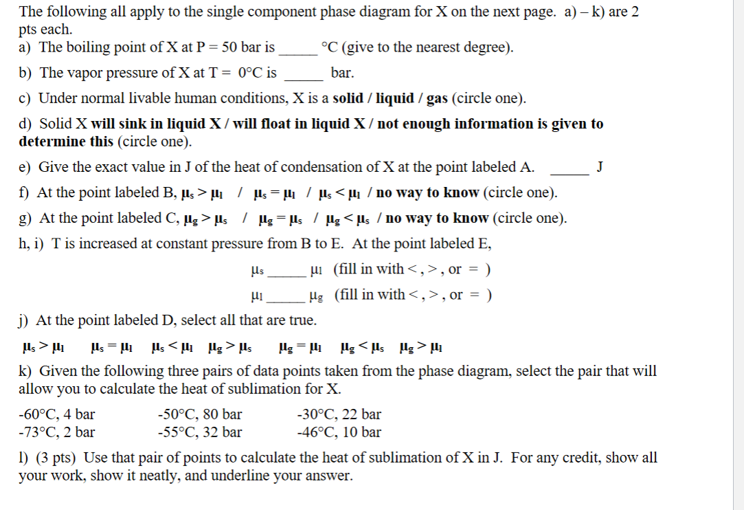 Solved The following all apply to the single component phase | Chegg.com