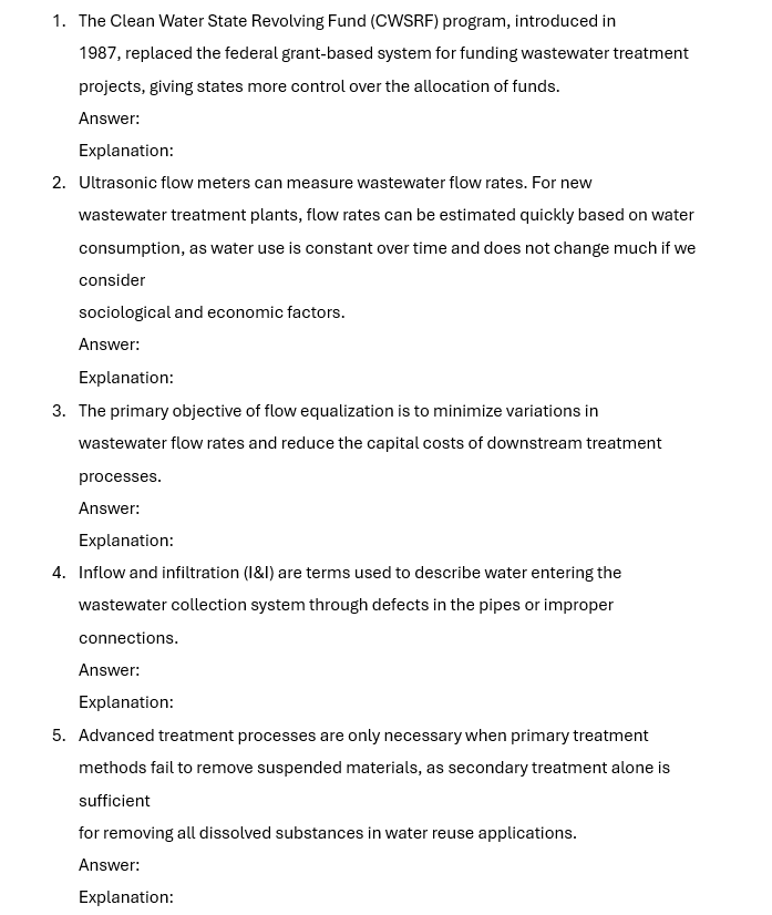 Solved 1. ﻿The Clean Water State Revolving Fund (CWSRF) | Chegg.com
