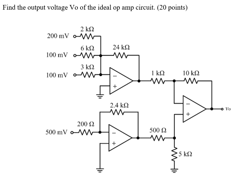Solved Find the output voltage Vo of the ideal op amp | Chegg.com