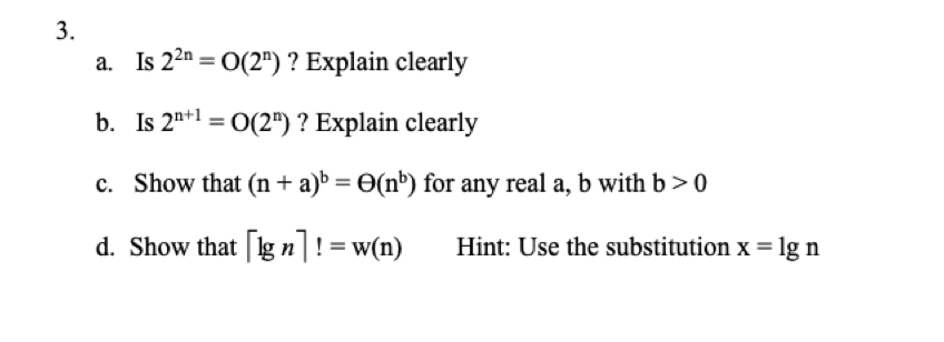 solved-3-a-is-22n-o-2n-explain-clearly-b-is-2n-1-o-2n-chegg