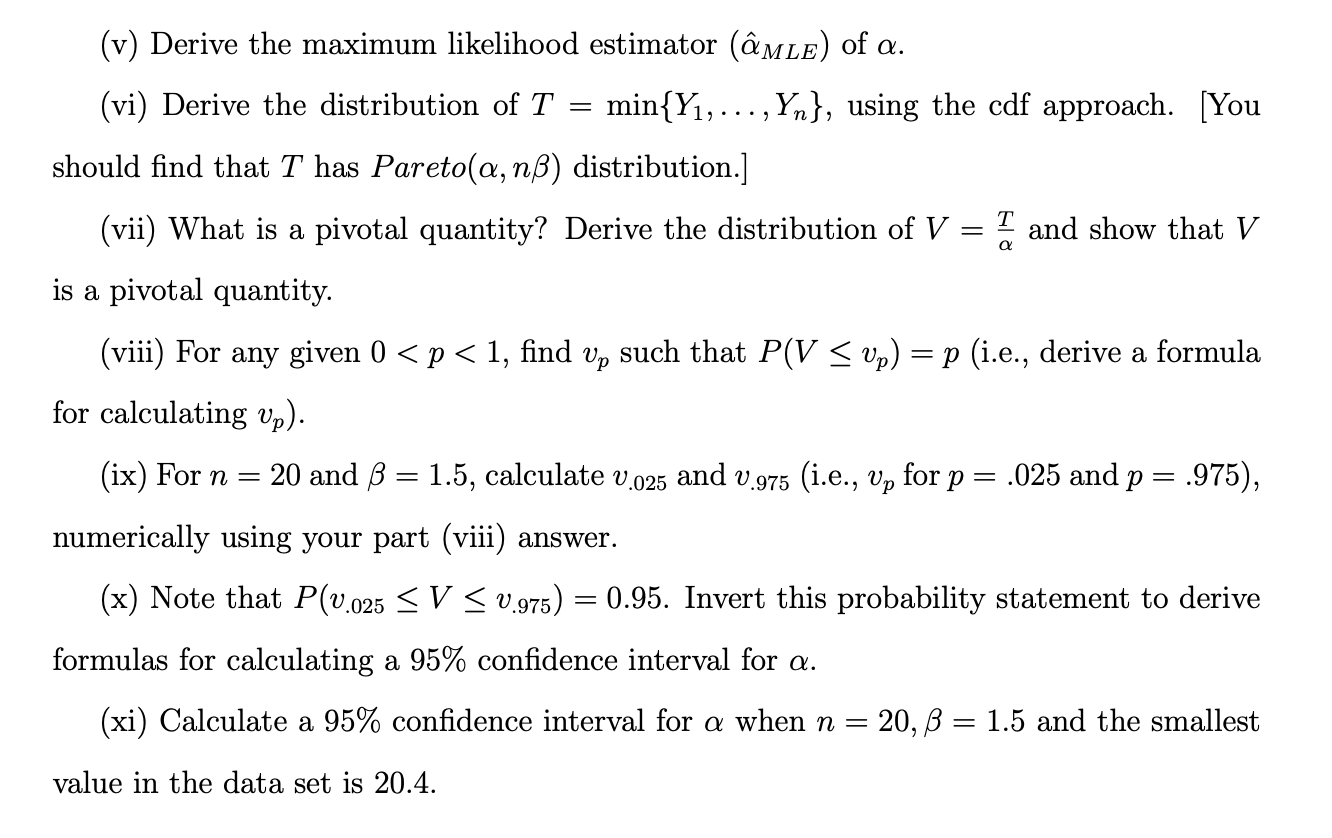 Solved 1 Let Y Be A Random Variable With Pareto A B Dis Chegg Com