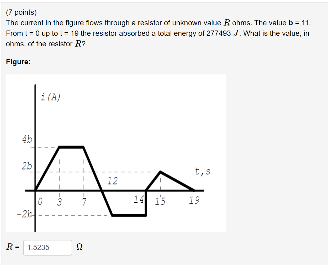 Solved (7 points) The current in the figure flows through a | Chegg.com