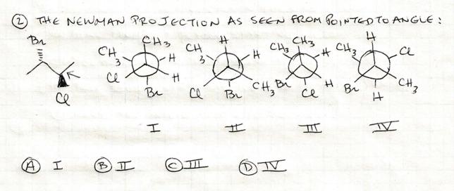 Solved Which of the following is a Newman projection for the | Chegg.com