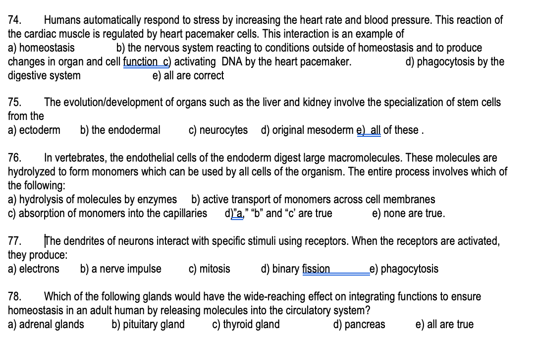 Solved 74. Humans automatically respond to stress by | Chegg.com