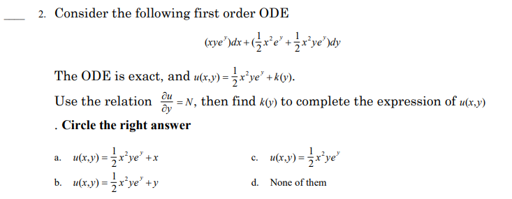 Solved Consider the following first order | Chegg.com