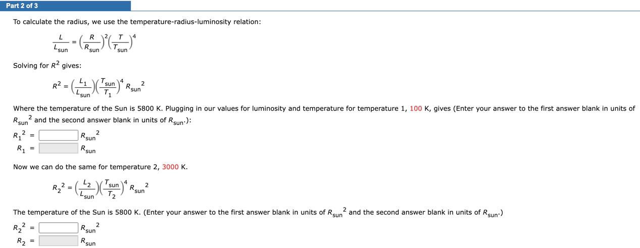 Part 2 of 3 To calculate the radius, we use the | Chegg.com