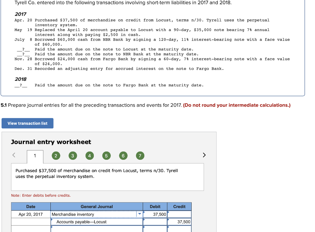 Solved 5 1 1 Purchased 37 500 Of Merchandise On Credit Chegg Com