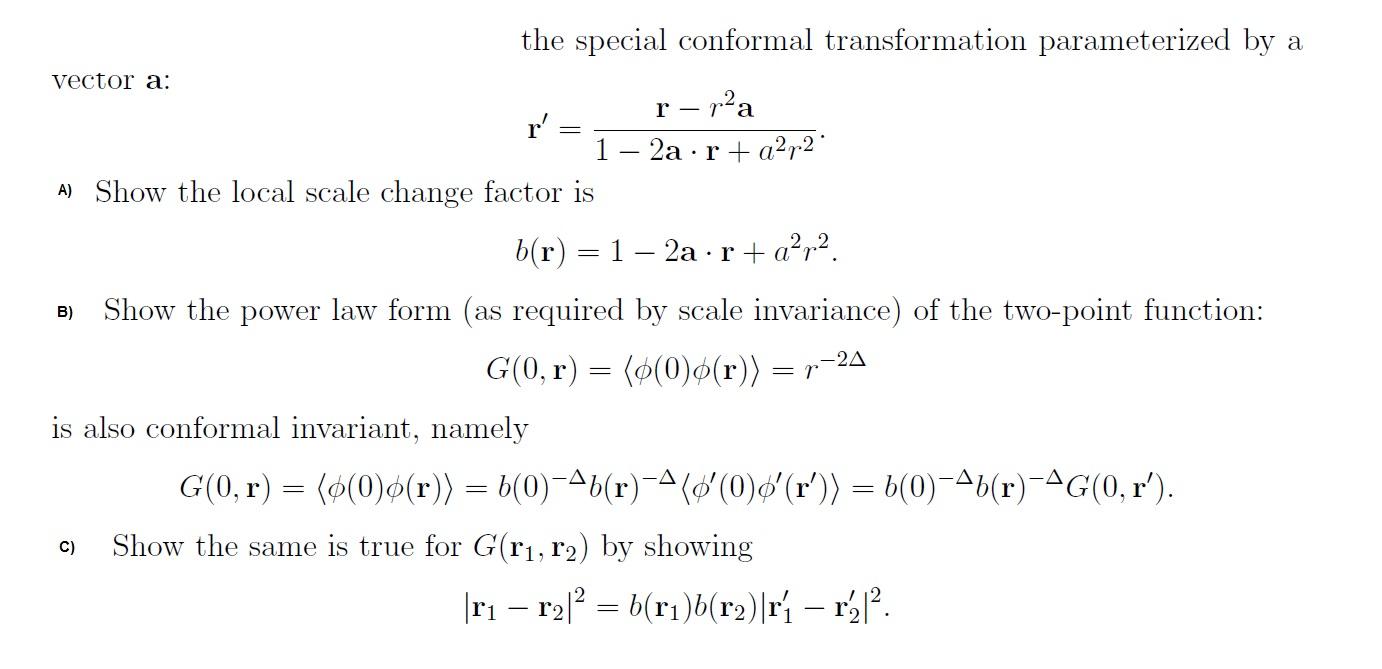 r - the special conformal transformation | Chegg.com