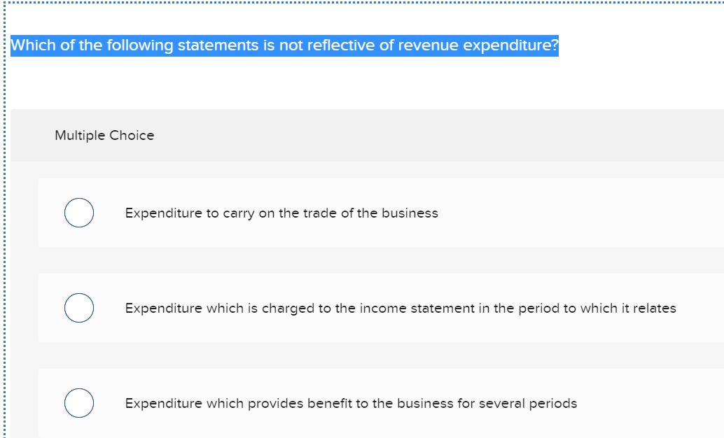 Which Of The Following Statements About Tax Expenditures Are Accurate Solved Which of the following statements is not reflective | Chegg.com
