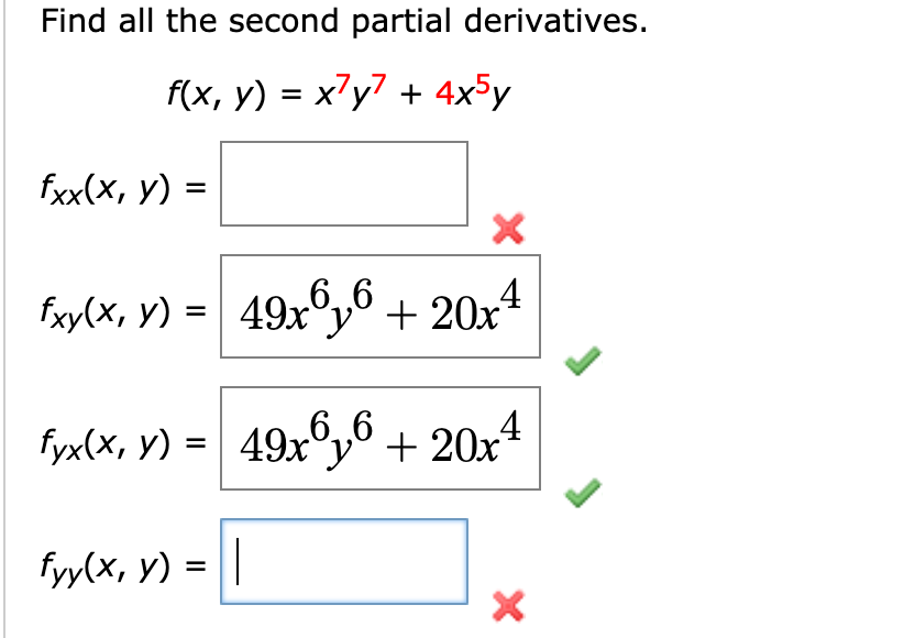 Solved Find All The Second Partial Derivatives. F(x, Y