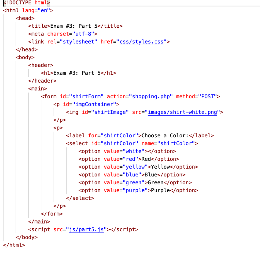 Solved This is a "typical" clothing shop interface. When the | Chegg.com