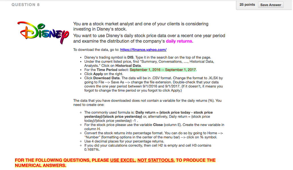 QUESTION 25 points Save Answer You are a stock market | Chegg.com
