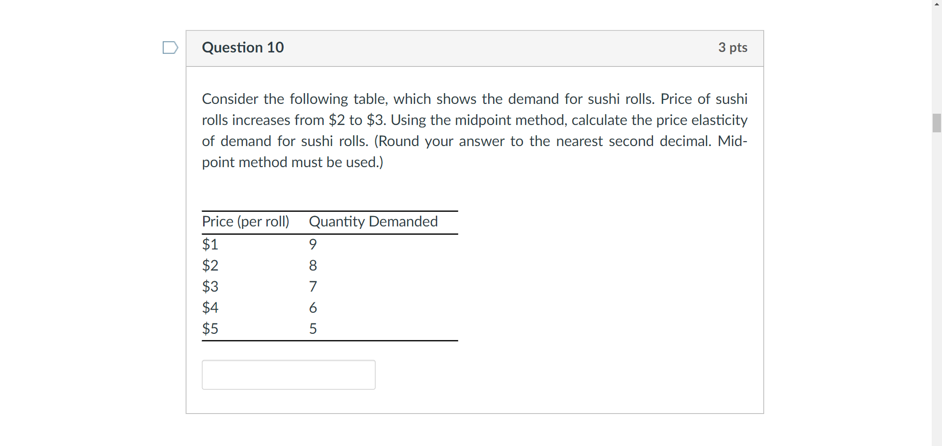 Solved Question 10 3 pts Consider the following table, which | Chegg.com