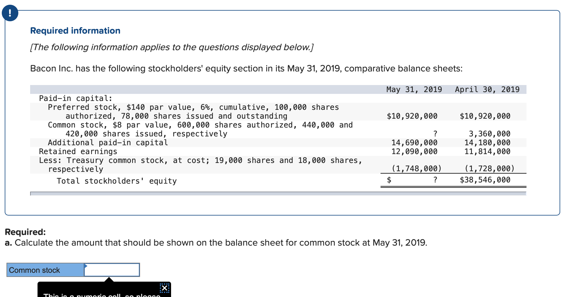 Solved Required information [The following information