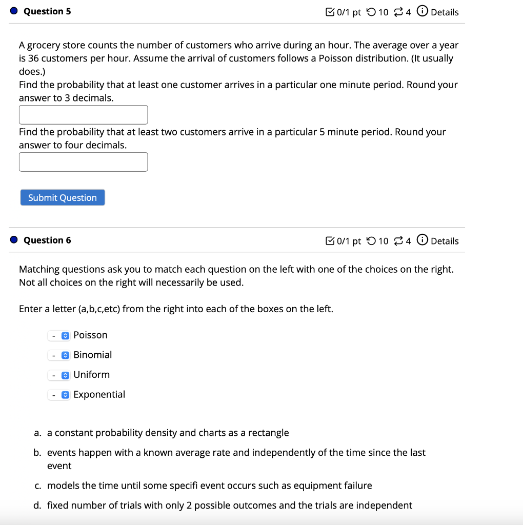 Solved A grocery store counts the number of customers who