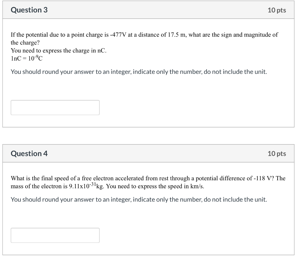 Solved Question 6 10 pts What is the potential difference | Chegg.com