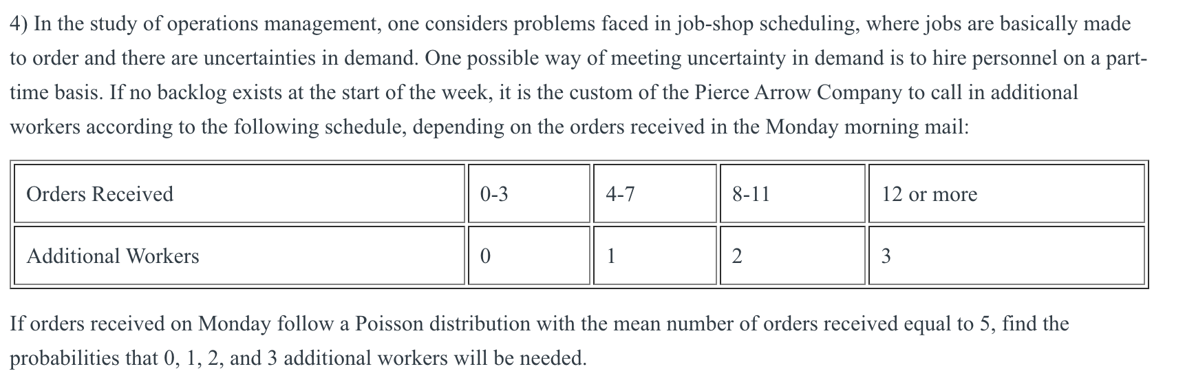 Solved 4) In the study of operations management, one | Chegg.com