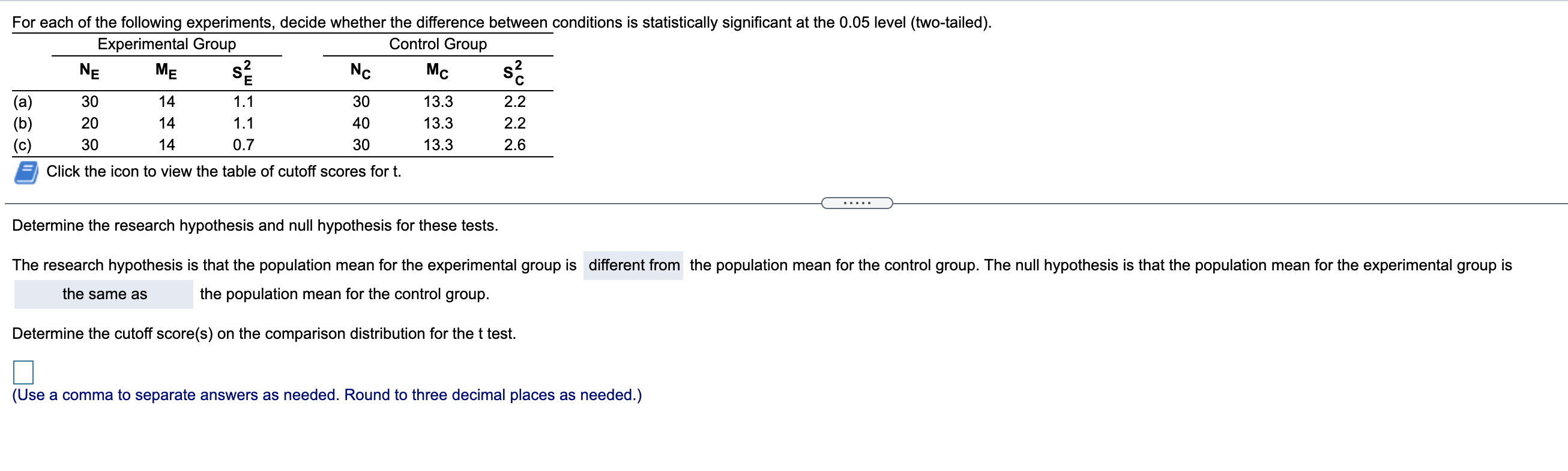 Solved For each of the following experiments, decide whether | Chegg.com