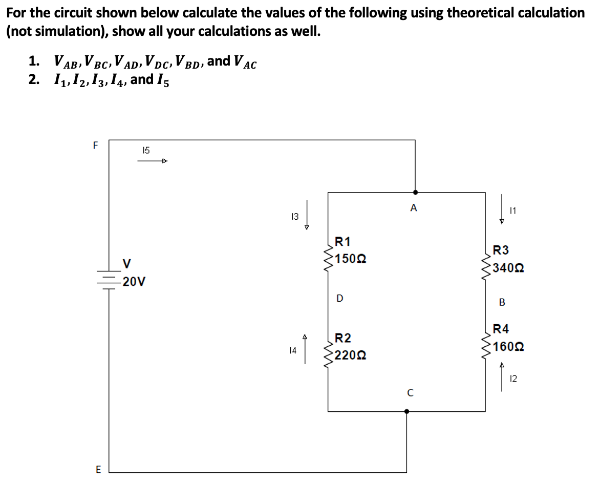 Solved For The Circuit Shown Below Calculate The Values Of | Chegg.com