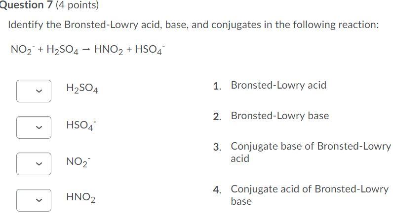 Solved Identify the Bronsted Lowry Acid, base, conjugates in | Chegg.com