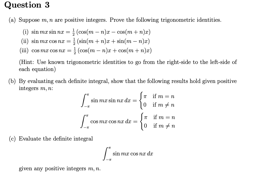 Solved Question 3 A Suppose M N Are Positive Integers Chegg Com