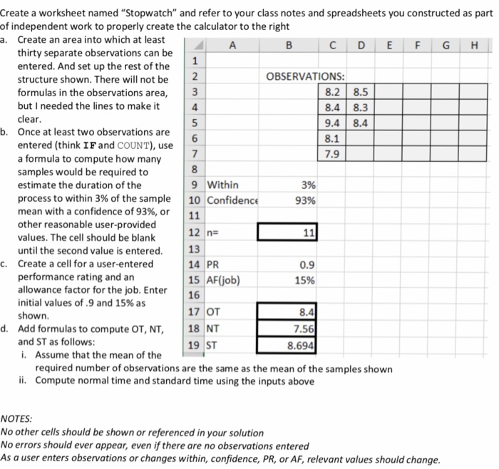 Solved Create a worksheet named "Stopwatch" and refer to