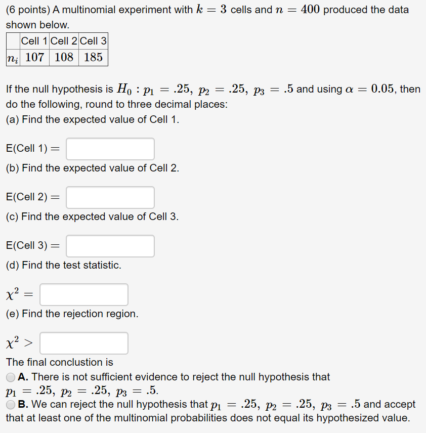 a multinomial experiment with