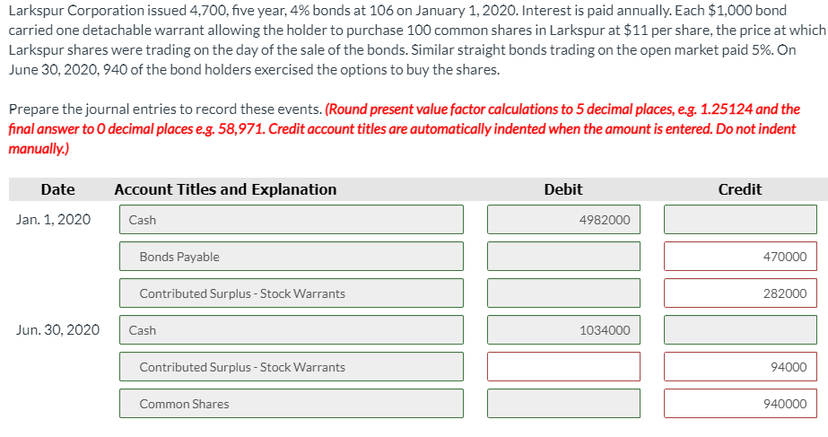 Solved Larkspur Corporation issued 4,700, five year, 4