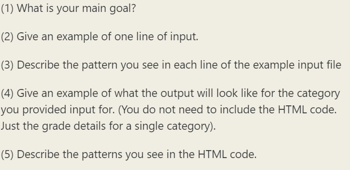 (1) What is your main goal? (2) Give an example of | Chegg.com