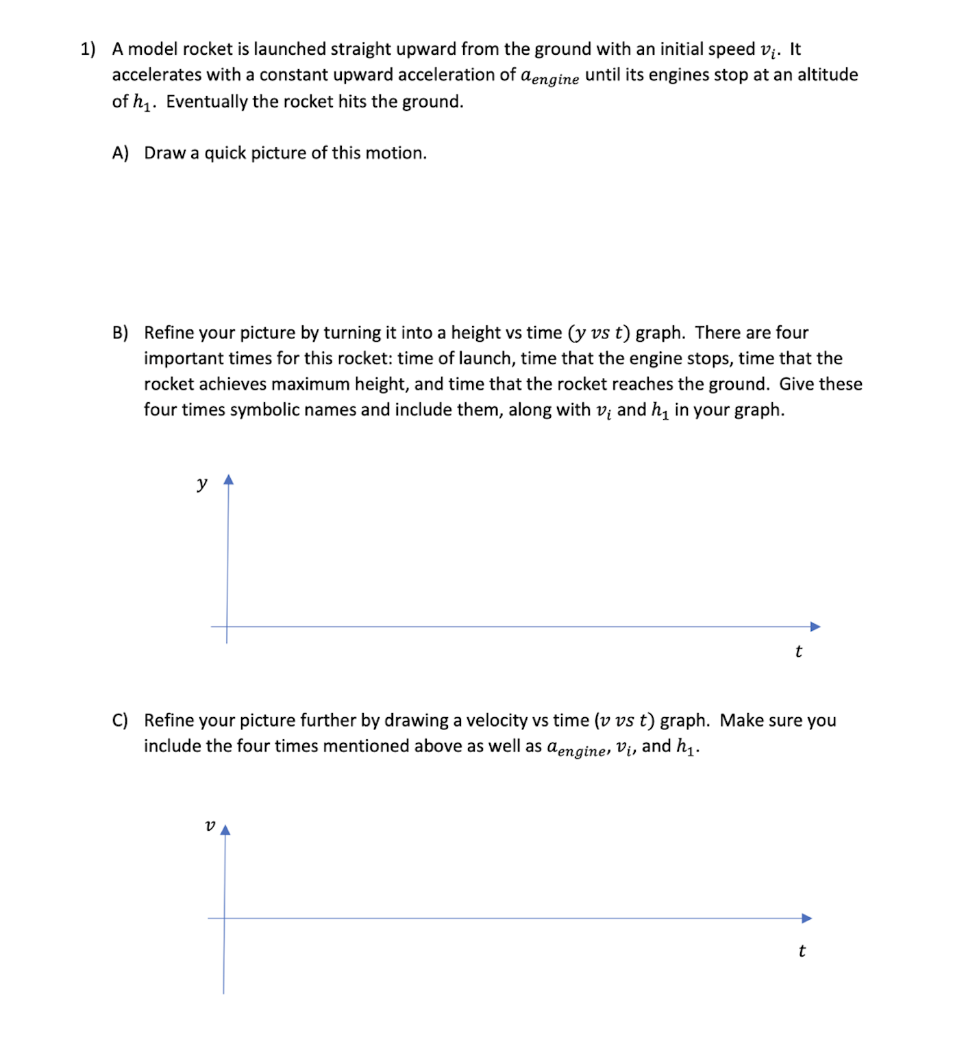 Solved 1) A model rocket is launched straight upward from