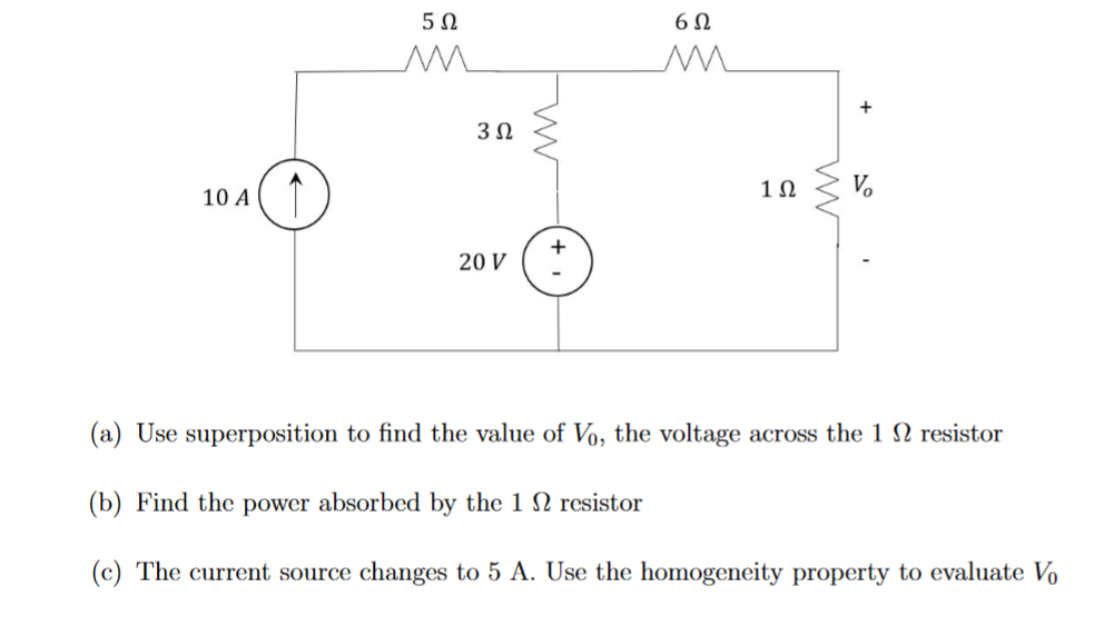 Solved (a) Use superposition to find the value of V0, the | Chegg.com