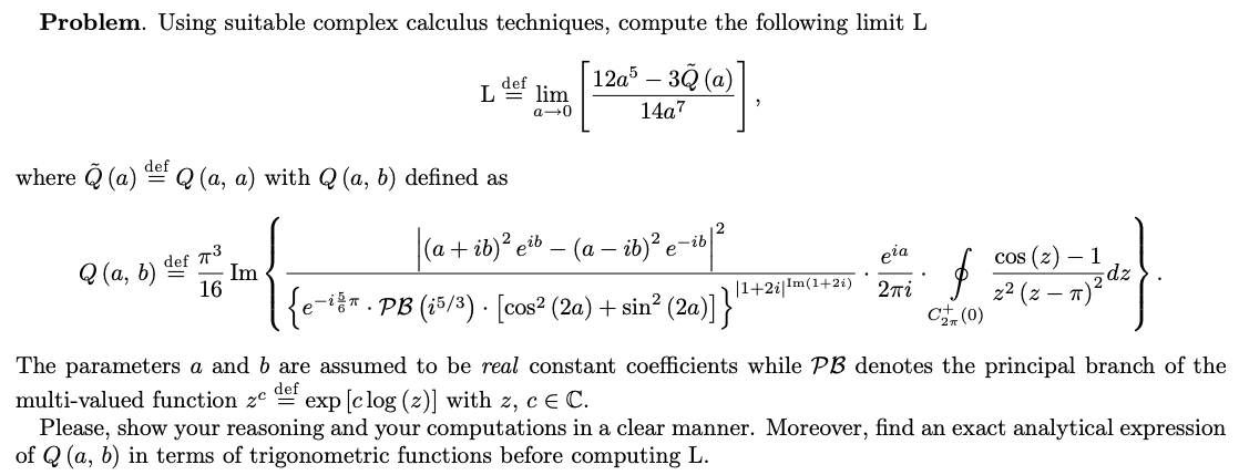 Problem Using Suitable Complex Calculus Technique Chegg Com