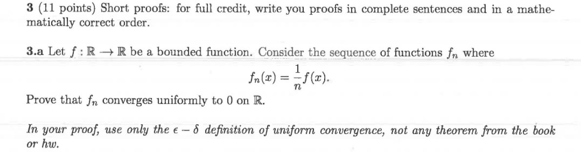 Solved 3 (11 points) Short proofs: for full credit, write | Chegg.com