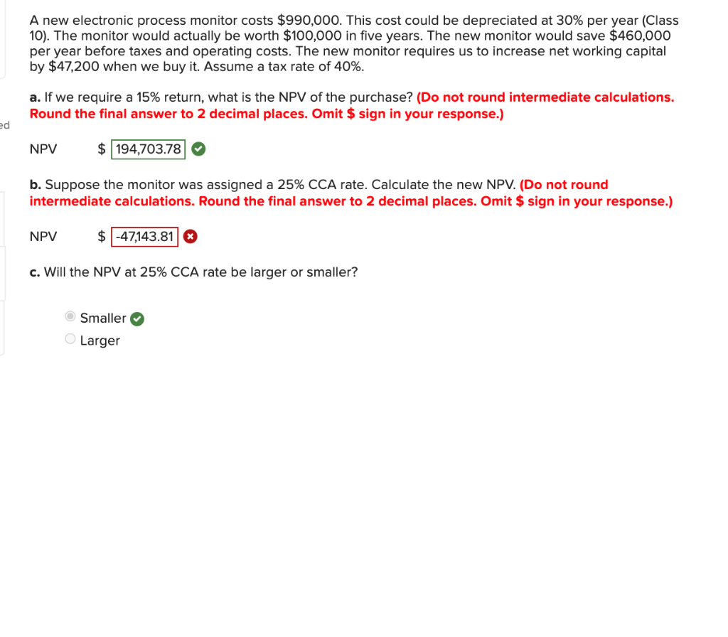 Solved A new electronic process monitor costs 990,000. This