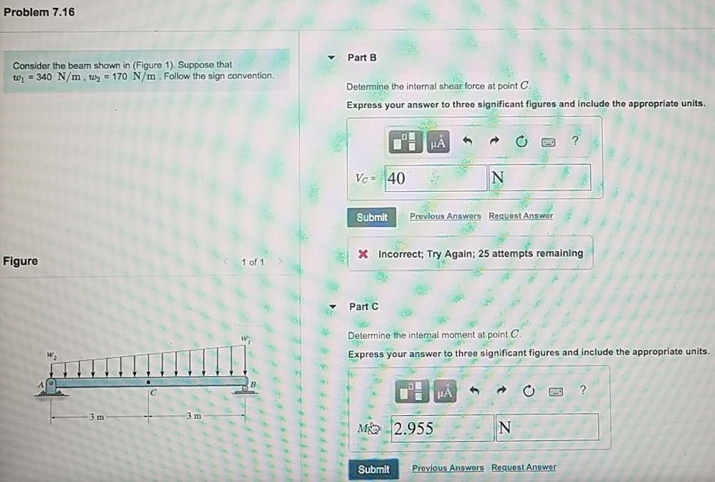 Solved Problem 7.16 Part B Consider the beam shown in | Chegg.com