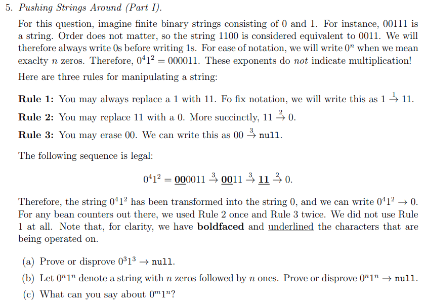Solved 5. Pushing Strings Around (Part I). For this | Chegg.com