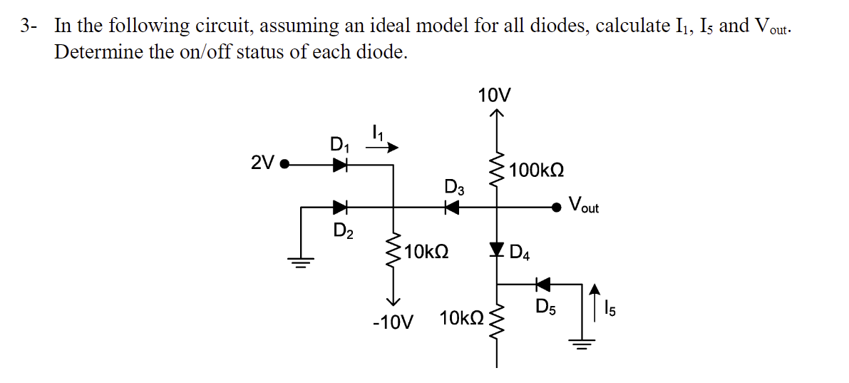 Solved In the following circuit, assuming an ideal model for | Chegg.com